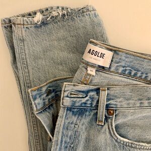 AGOLDE High Rise Distressed Denim